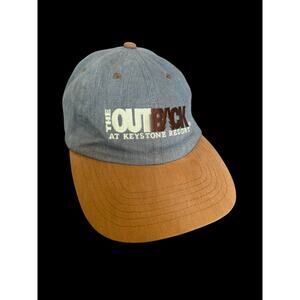 90s The Outback At Keystone Resort Blue Brown Strap Back Ski Country A8